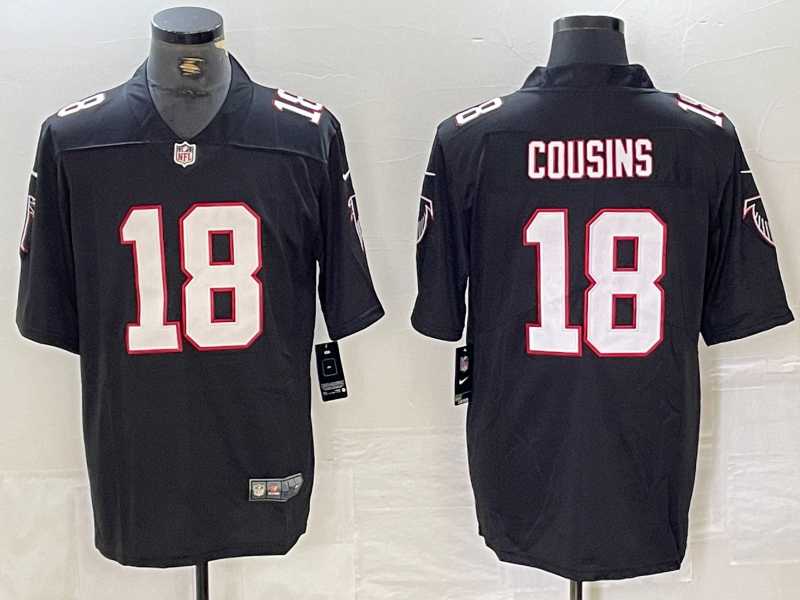 Mens Atlanta Falcons #18 Kirk Cousins Black Vapor Untouchable Limited Football Stitched Jerseys